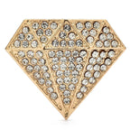 Rhinestone Diamond Silhouette Brooch — Gold & Clear