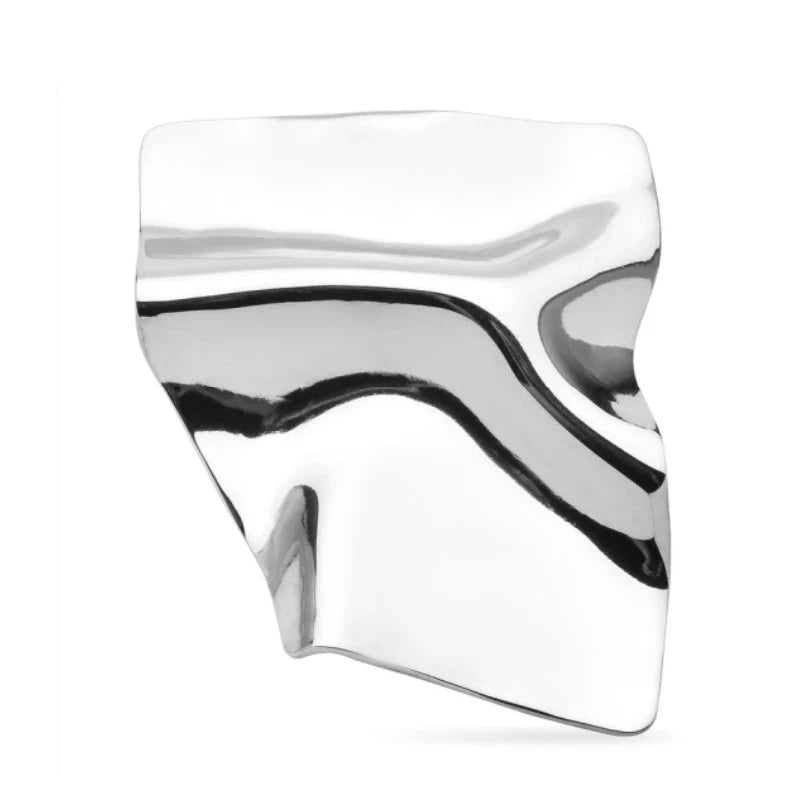 Broche carrée ondulée abstraite