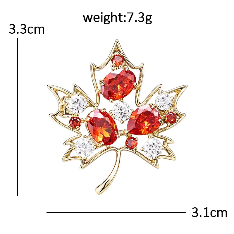 Openwork Faceted Maple Leaf Brooch
