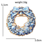 Festive Bow and Ornament Wreath Brooch
