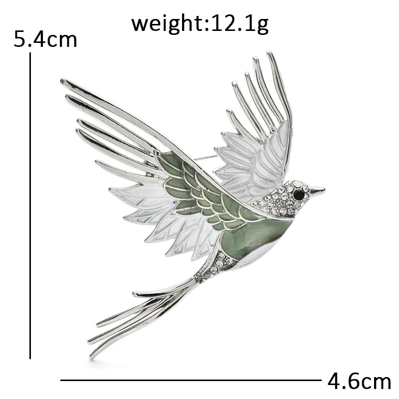 Soaring Bird with Open Feather Tips Brooch