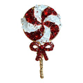 Swirled Christmas Lollipop with Bow Brooch original white background product photo