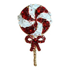 Swirled Christmas Lollipop with Bow Brooch original white background product photo