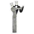 Rhinestone Dancing Couple with Tassel Brooch — Clear