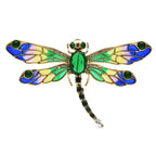 Enamel Dragonfly with Faceted Body and Patterned Wings Brooch original variant product photo
