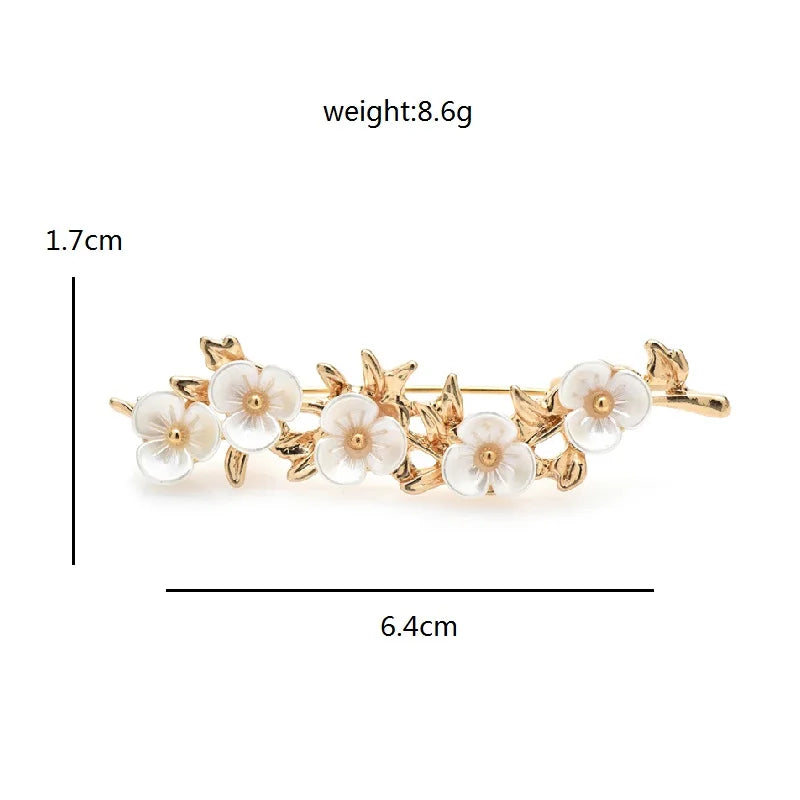 Pearl-Look Flower Garland Brooch