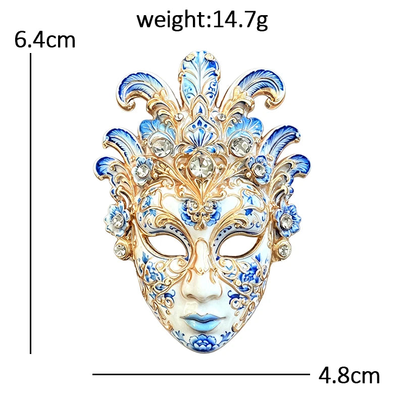 Ornate Floral Masquerade Mask Brooch