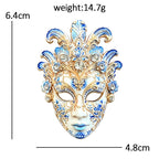 Ornate Floral Masquerade Mask Brooch