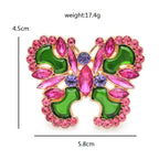 Ornate Faceted Butterfly Brooch — dimensions