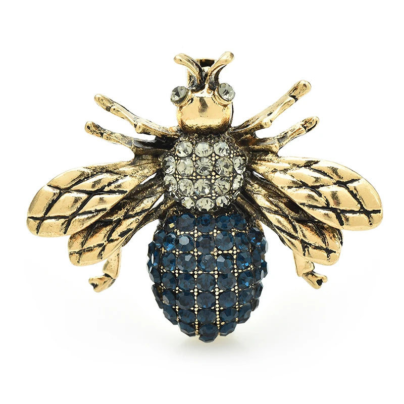 Vintage Rhinestone Bee Brooch