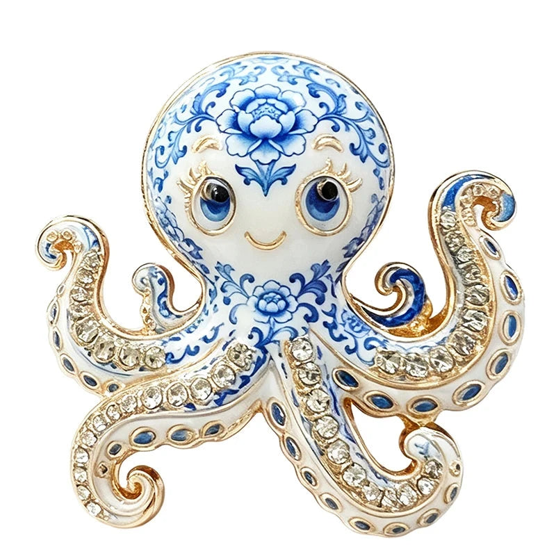 Smiling Octopus Design Brooch original white background product photo