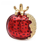 Red Enamel Pomegranate Brooch — Red Pomegranate