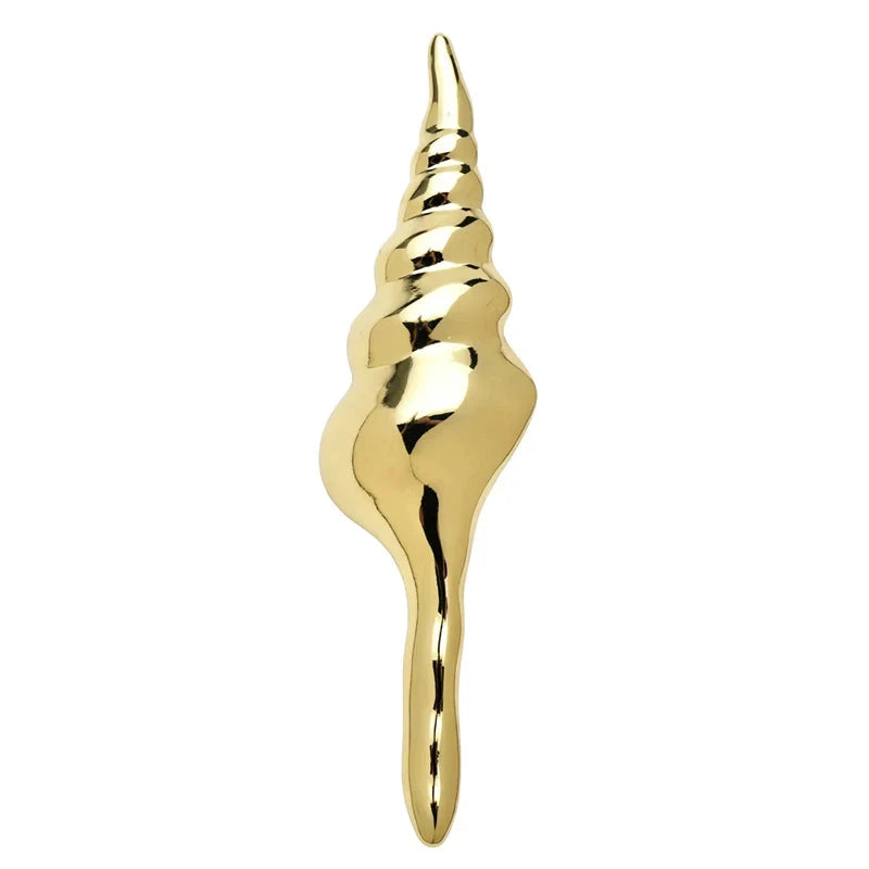 Slender Spiral Seashell Silhouette Brooch