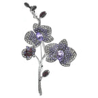 Jeweled Blossom Branch Brooch — Purple