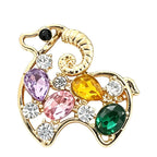 Colorful Sparkle Curled Horn Goat Brooch original white background variant photo