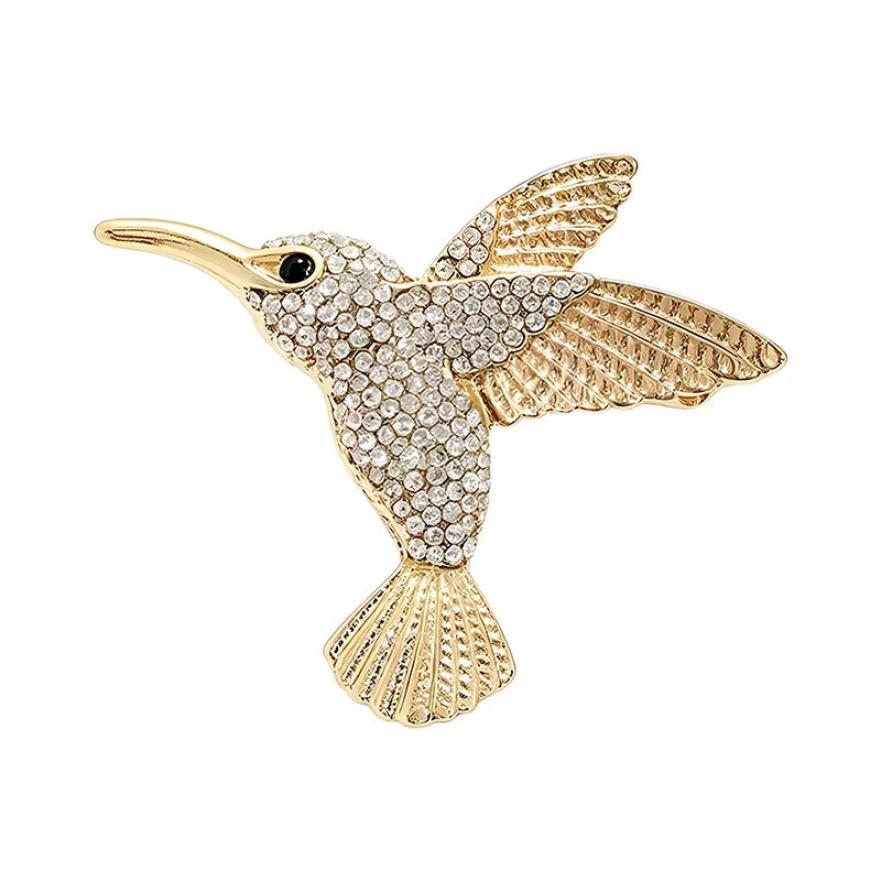 Sparkling Hummingbird with Textured Wings Brooch original white background variant photo