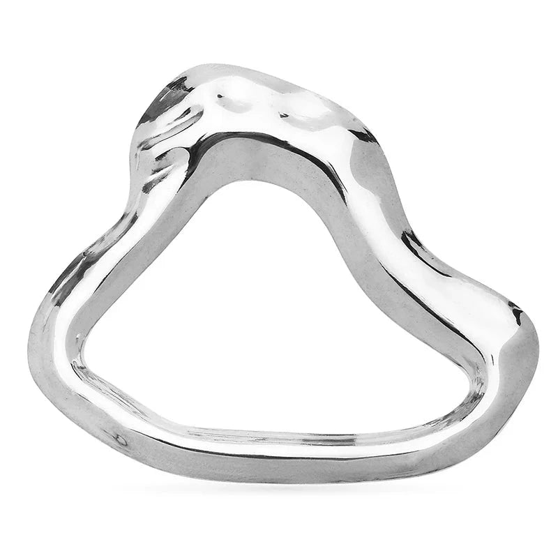 Undulating Triangle Frame Brooch — Silver