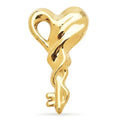 Sculptural Heart Key Stainless Steel Brooch — Gold