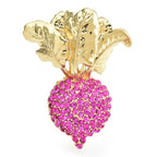 Jeweled Pink Radish Brooch