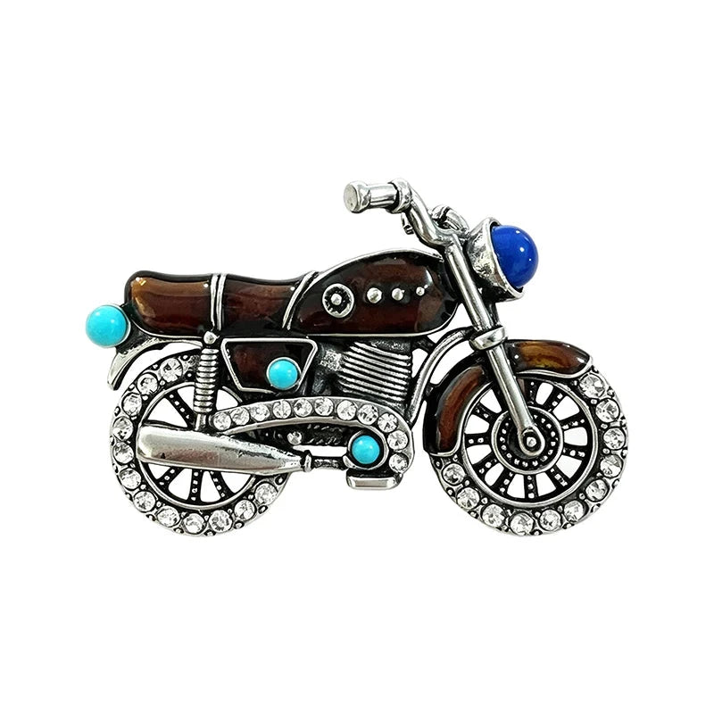 Vintage Motorcycle Design Brooch original white background product photo