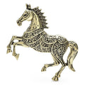 Openwork Running Horse Brooch — Gold