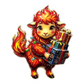 Cheerful Red Lamb Character Brooch original white background product photo