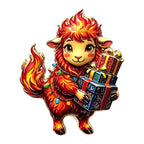 Cheerful Red Lamb Character Brooch original white background product photo