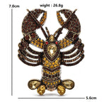 Large Jeweled Lobster with Patterned Claws Brooch dimensions and weight