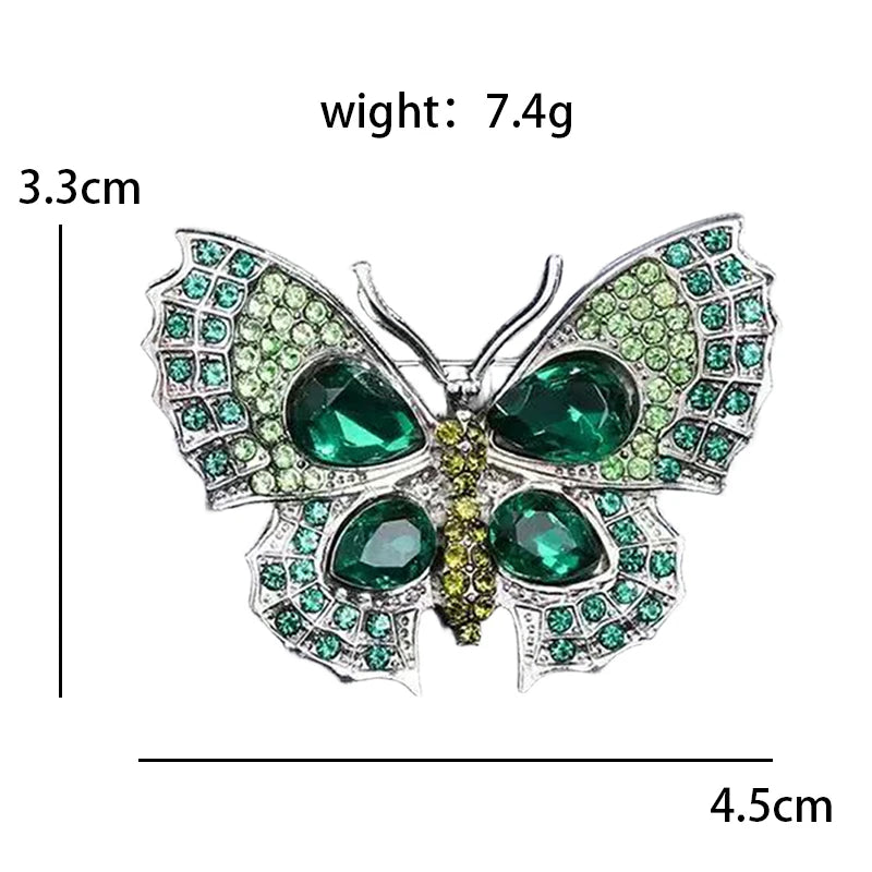 Petite Butterfly with Faceted Wing Accents Brooch — dimensions