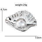 Sculptural Shell with Pearl-Look Accent Brooch