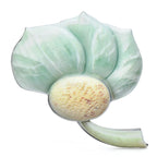 Illustrated Lotus Flower Brooch — Green