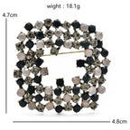 Openwork Rhinestone Square Brooch — dimensions