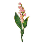 Enamel Lily of the Valley with Leaves Brooch — Pink