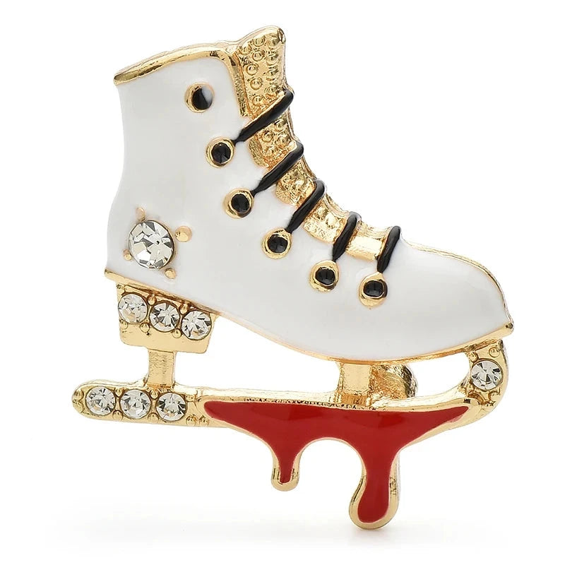 Lace-Up Enamel Ice Skate Brooch original variant product photo