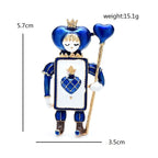 Playing Card Soldier with Heart Scepter Brooch — dimensions