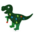 Glitter Acrylic Dinosaur Brooch — Green