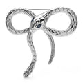 Looped Snake Bow Brooch — Silver