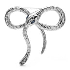 Looped Snake Bow Brooch — Silver