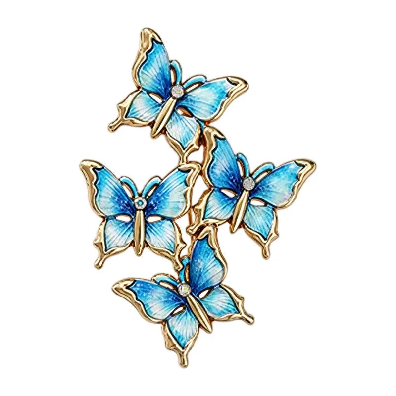 Four Fluttering Butterflies Brooch original white background product photo