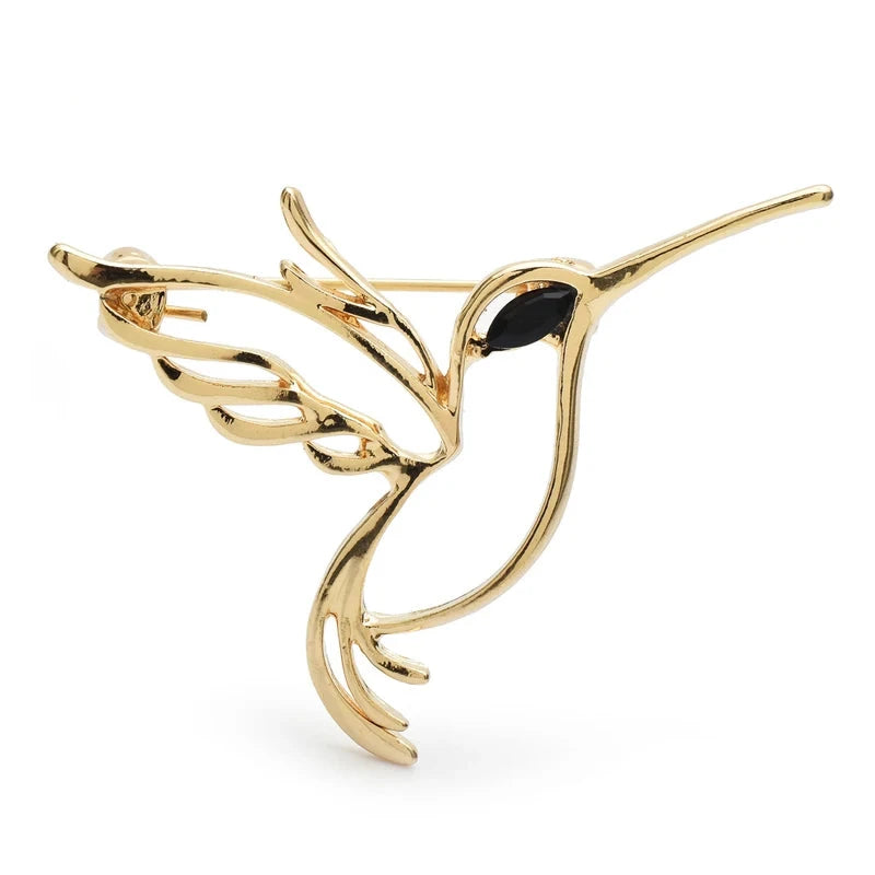 Minimalist Hummingbird in Flight Brooch original white background product photo