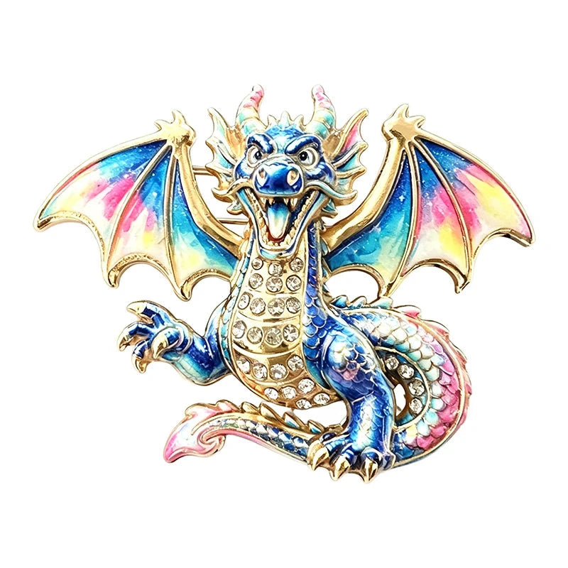 Dragon with Rainbow Wings Brooch original white background product photo