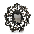 Oval Faceted Center with Ornate Rhinestone Frame Brooch original variant product photo