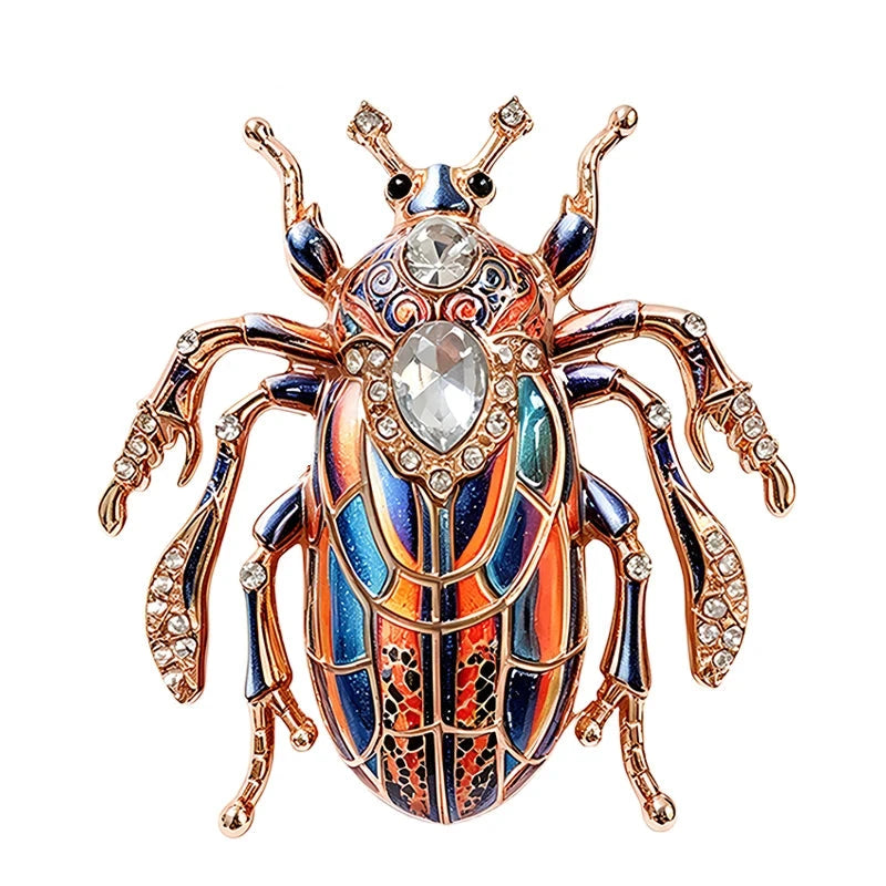 Ornate Patterned Scarab Beetle Brooch original white background variant photo