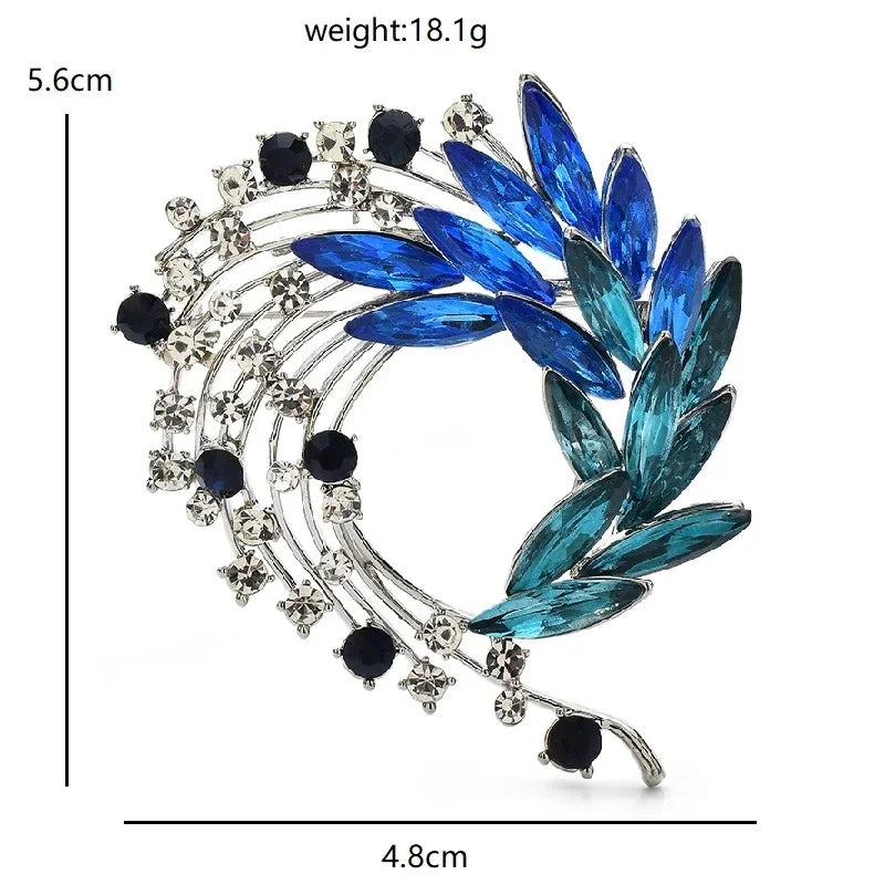 Decorative Bird and Botanical Statement Brooch
