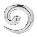 Polished Sculptural Spiral Brooch — Silver