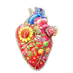 Anatomical Heart with Flowers Brooch original white background product photo