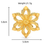 Textured Six-Petal Snowflake Brooch — dimensions