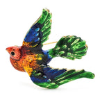 Flying Enamel Dove Brooch — Multicolor