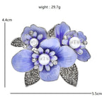 Purple Enamel Lilac with Pearl-Look Centers Brooch — dimensions