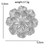 Openwork Textured Petal Flower Brooch